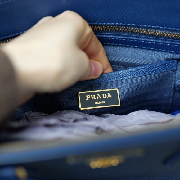 🔵 Large PRADA Galleria Saffiano Bluette - Picture 6 of 12